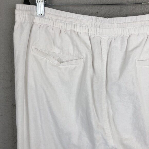 Kim Rogers Pants Womens Extra Large White Linen Blend Lagenlook Boho Beach - Picture 13 of 16